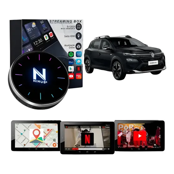 Streaming Box Renault Kardian Netflix Waze Carplay 8gb 128g