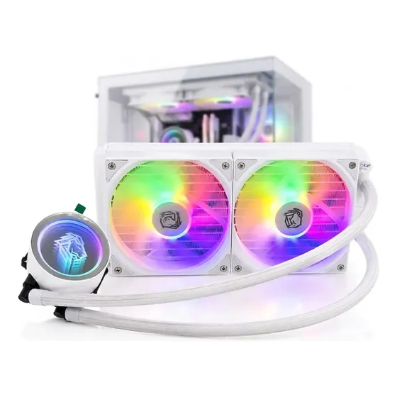 Water Cooler Gamer 240mm 120mm Branco Fan Led Rgb Intel Amd