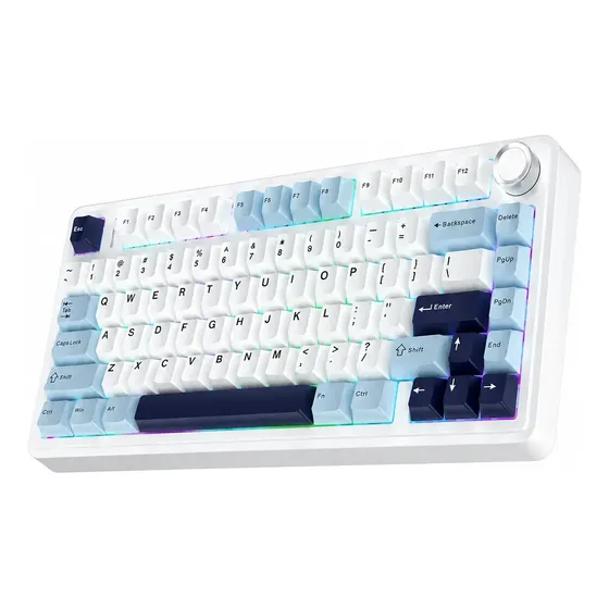 Teclado Mecânico Aula F75 Abnt2 Sem Fio 75% Gamer E-sport