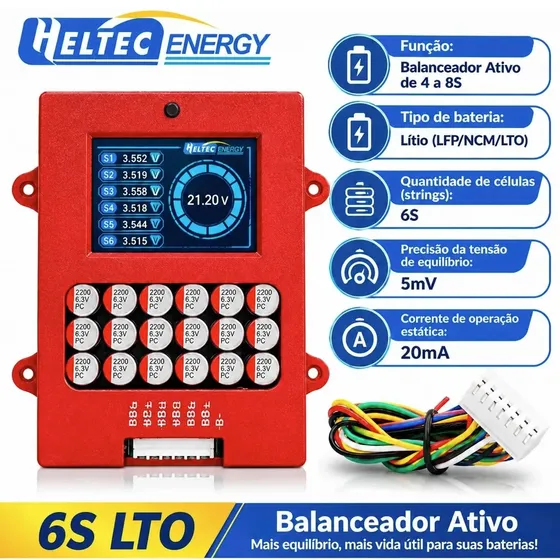 Balanceador Ativo 6s Digital Ncm Lipo Lifepo4 Bateria Litio