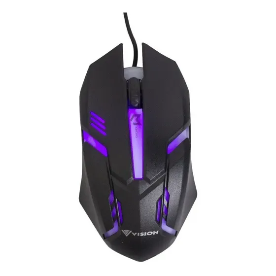 Mouse Óptico Usb Gamer Para Jogo Com Fio - Vision Cor Preto