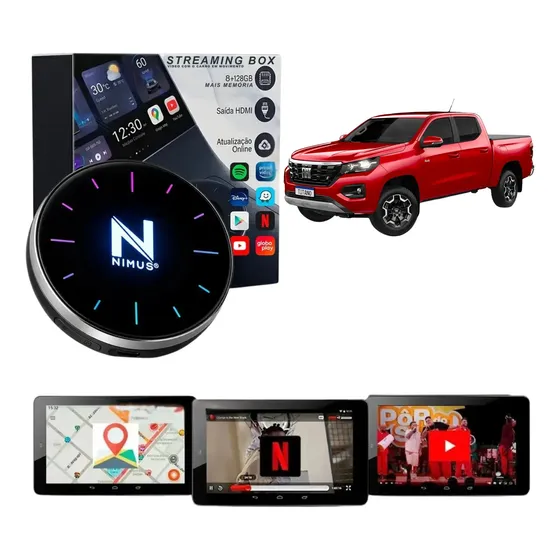 Streaming Box Fiat Titano Netflix Youtube Carplay Android 4