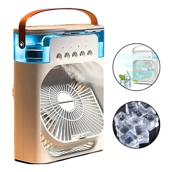Mini Ar Condicionado Portátil Ventilador Umidificador Mesa
