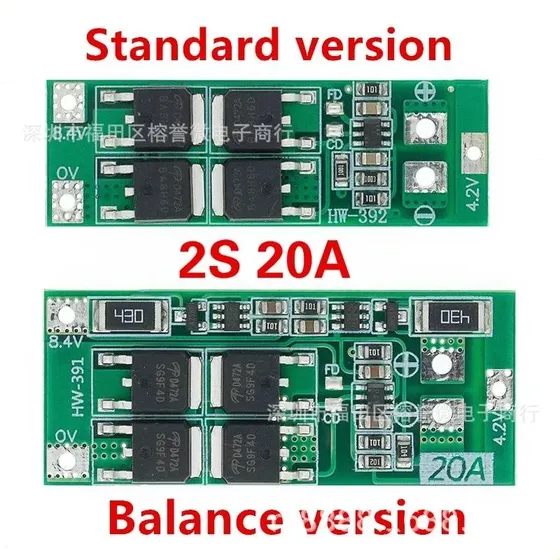 Placa De Proteção De Bateria De Lítio 2s 20a 7,4v 8,4v 186