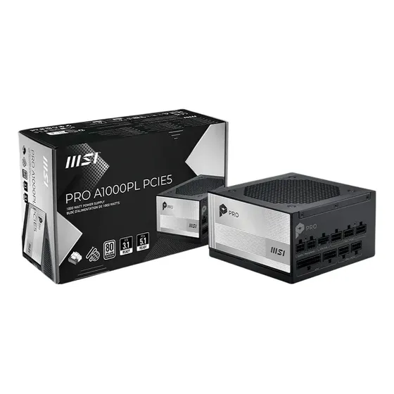 Fonte Atx Msi Pro A1000pl Pcie5 1000w 80 Plus Platinum Full