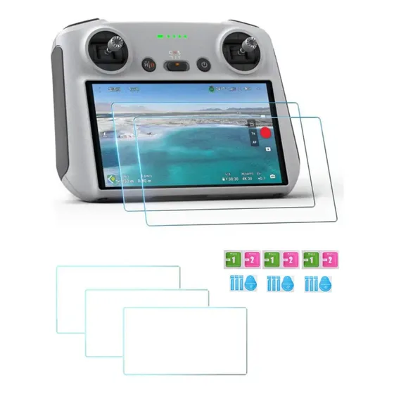 Kit 3 Pelicula De Vidro Controle Dji Mini 3 4 5 Pro Air 3 3s