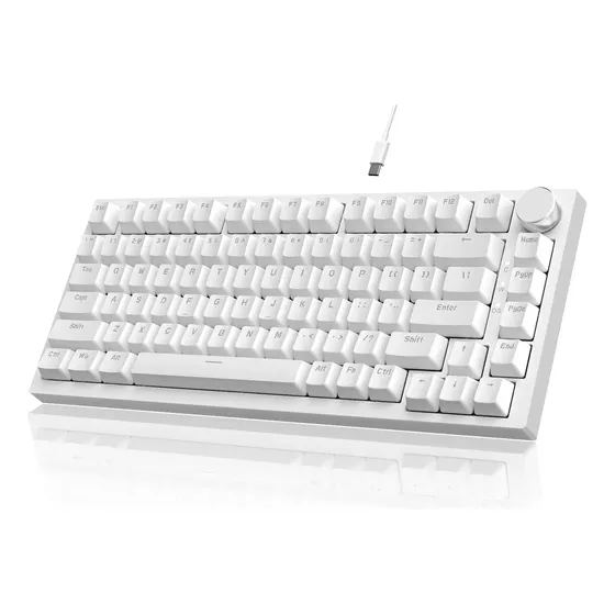 Teclado Com Fio Ajazz Ak820, Interruptor Verde, Versão Azul