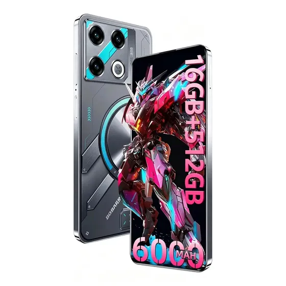 Smartphone Bobarry GT 20 Pro 16GB+512GB Android 15 5G Tela 6,78 Polegadas 3216x1440 Dimensity 8300 Octa Core Câmera 64MP+28MP Bateria 6000mAh Dual SIM Desbloqueado