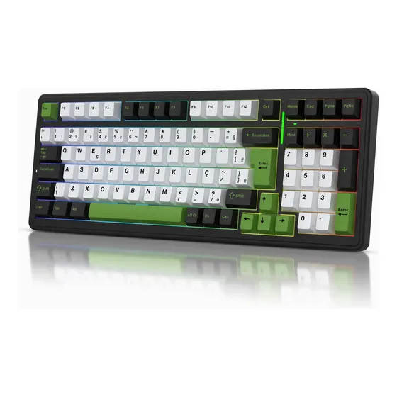 Teclado Mecânico Aula F99 Sem Fio 98% Gamer E-sport Abnt2
