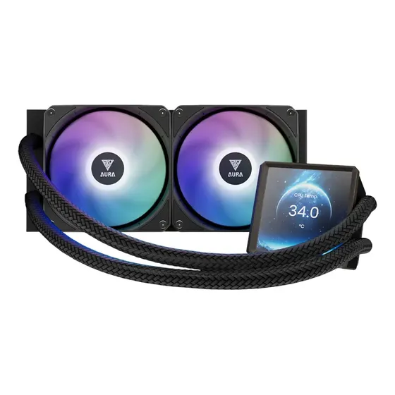 Water Cooler Gamdias Aura Gl240 Lcd Pto Display Lcd Argb Preto