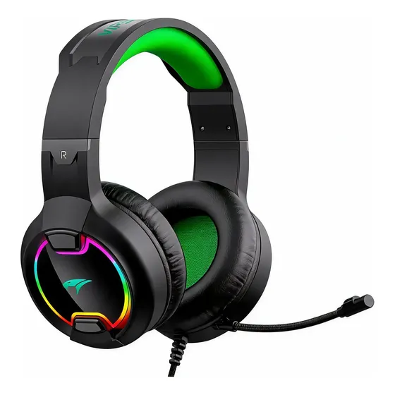 Headset Gamer Com Fio Microfone Removível Luz Rgb Ps5 Ps4 Pc