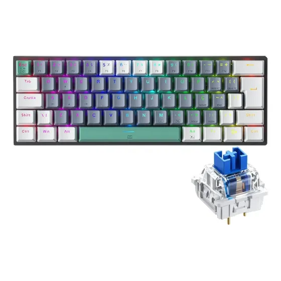 Teclado Mecânico Gamer K500-b61 60% Abnt2 Rgb Switch Azul