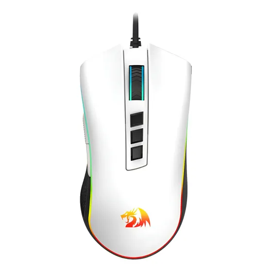 Mouse Gamer Redragon Cobra V2 Cypher Rgb 12400dpi 1000hz Branco E Preto