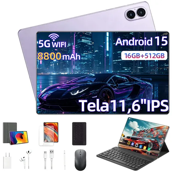 Tablet Android 15 Xpad 20 512gb 16gb Ram Tela 11.6 HD, Câmera 48mp, 8800mah Com Caneta+teclado E Mouse Profissional Estudo Trabalho Jogos 2 Em 1 Tablets Pc