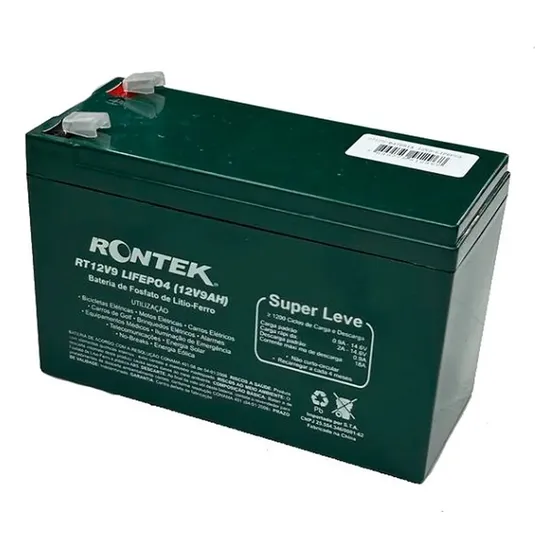 Bateria Selada Lifepo4 12v 9ah Lítio Recarregável Rontek