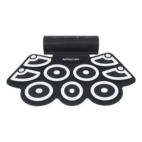Bateria Eletrônica AMW RD1 Portátil 9 Pads MIDI 7 Timbres Preto