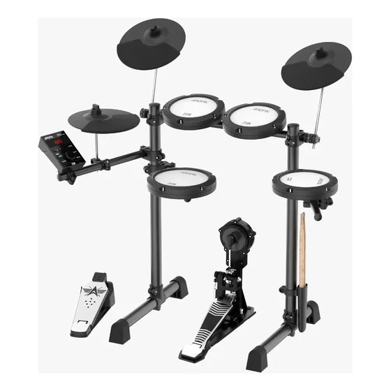 Kit Bateria Eletrônica Aroma Tdx-18s Banco Fone Baquetas