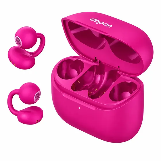 Fone Open Ear Dapon DPF25 Bluetooth 6.0 Sem Fio Com Microfone ENC 6H Tempo de espera de até 200 horas Cor Rosa