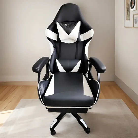 Cadeira Escritório Gamer Estofada Couro Sintético Branco