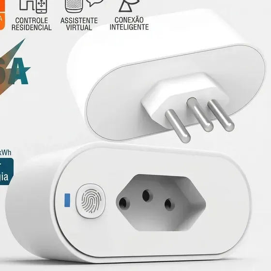 Tomada Inteligente 16a Wi-fi Bivolt Com Monitor De Consumo Compatível Com Alexa Google Home Smart Life, Tuya Automação Residencial Smart Plug Topyhome