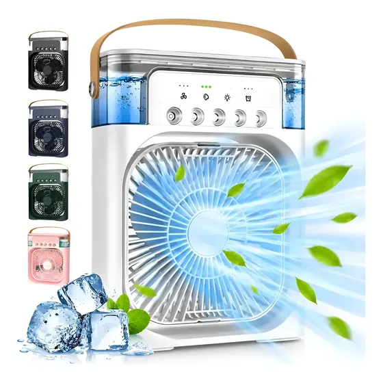 Mini Ventilador Portátil Climatizador Umidificador Usb Led Mini Ventilador Portátil Climatizador Umidificador Usb Led