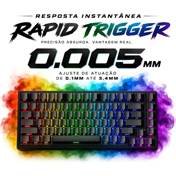 Teclado Gamer Magnético Akko Tac 75 Rgb Preto Rapid Trigger Teclado Gamer Magnético Akko Tac 75 Rgb Preto Rapid Trigger
