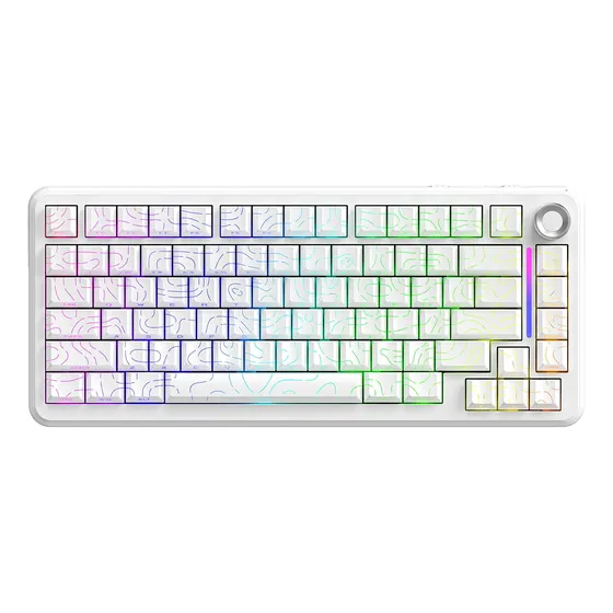 Teclado Mecanico Gamer F75 Sem Fio Tri Mode Rgb Free Wolf