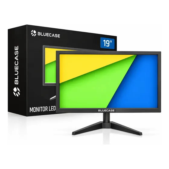 Monitor Bluecase 19 Polegadas Led Hdmi Vga 75hz Preto Vesa