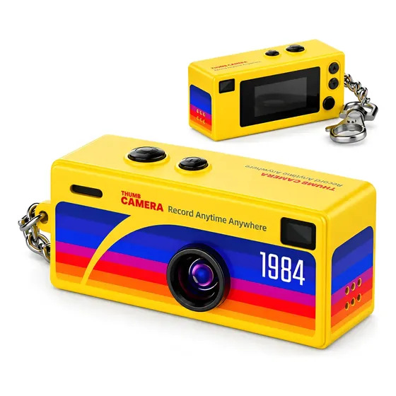 Mini Câmera Digital Chaveiro Retrô Portátil Vintage 1080p