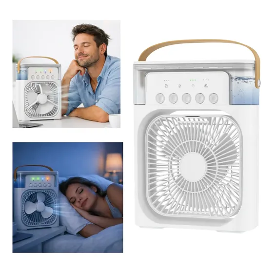 Mini Ventilador Climatizador Aromatizador Umidificador Usb