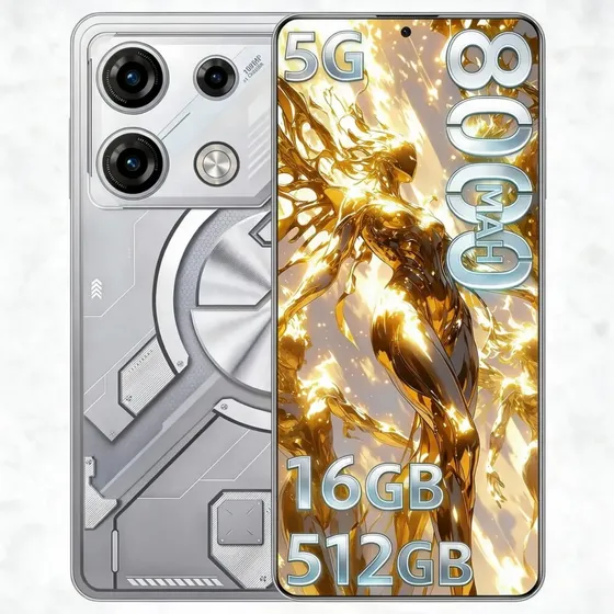 Smartphone Celular Gamer Gt10 Pro 5G 512GB ROM 16GB RAM Dimensity 9400 Android 16 Tela AMOLED 6,82 Polegadas 120Hz Câmera 108MP + 32MP Bateria 8000mAh Bluetooth 5.4, Dual SIM, Wi-Fi 6, NFC
