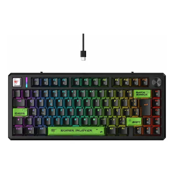 Teclado Magnético Gamer Havit Kb916l 8000hz Rgb 82 Teclas