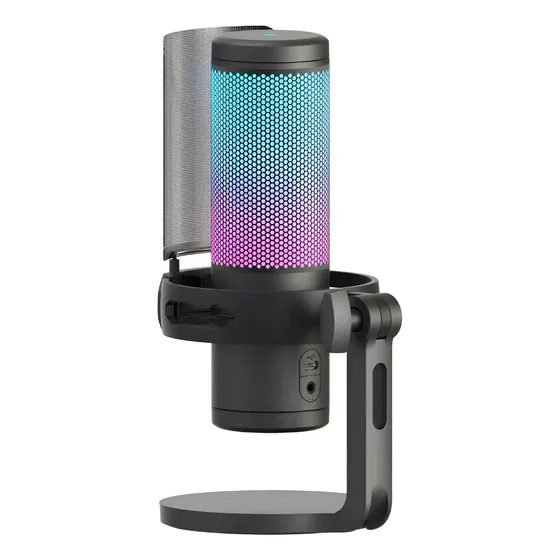 Microfone Gamer Redragon Fenris Rgb Preto Gm301 Microfone Gamer Redragon Fenris Rgb Preto Gm301