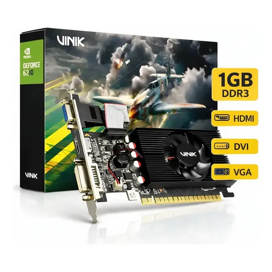 Placa De Vídeo Nvidia G210 1gb Ddr3 64 Bits Hdmi Vga Dvi Pci