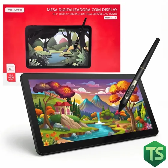 Mesa Digitalizadora Tela 10,1 5080 Lpi Com Caneta Precisão 0,3mm Tomate