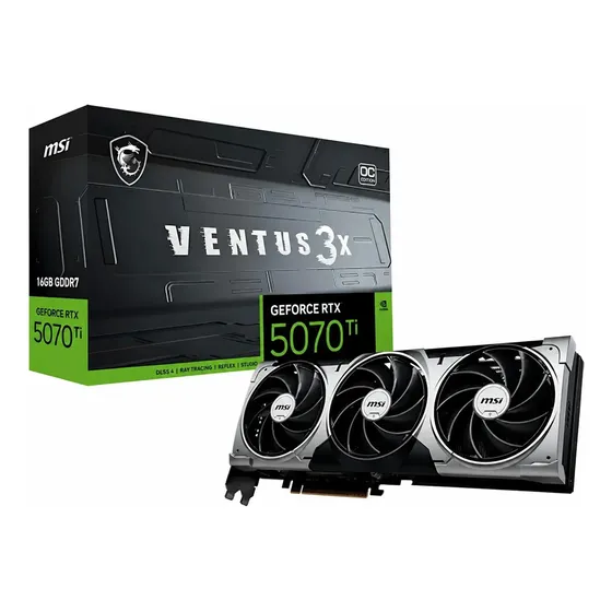 Placa De Vídeo Msi Rtx 5070 Ti Ventus 3x Oc 16g Gddr7