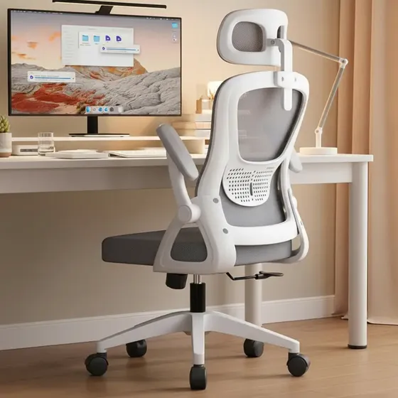 Cadeira De Escritório Ergonômica Giratória Astrella Mesh Cinza Mesh Sweet Studio