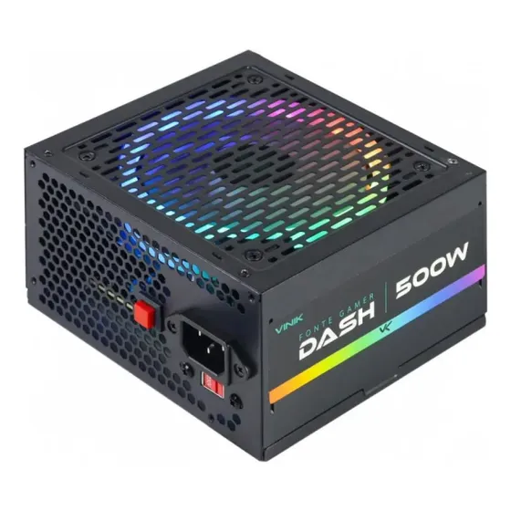 Fonte Vinik Gamer Dash 500w, Rgb, Preto, Vfg500wpr