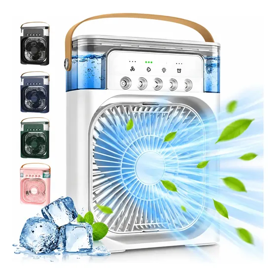 Mini Ventilador Portátil Climatizador Umidificador Led Usb Mini Ventilador Portátil Climatizador Umidificador Led Usb