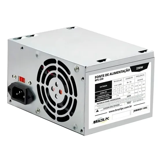 Fonte De Alimentação Atx 230w Bivolt Para Pc Computador