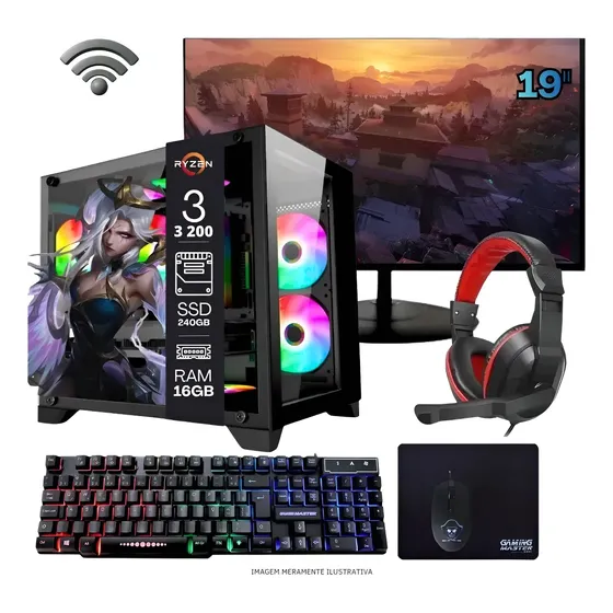 Computador Pc Gamer Ryzen 3 3200g 16gb Ddr4 Ssd 240gb Vega 8