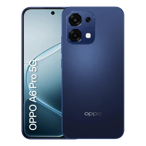 Smartphone Oppo A6 Pro 5G 256GB 8GB RAM Física, 8GB RAM Virtual Bateria 7 Ah Câmera AI 50MP NFC IP69 Azul Espacial