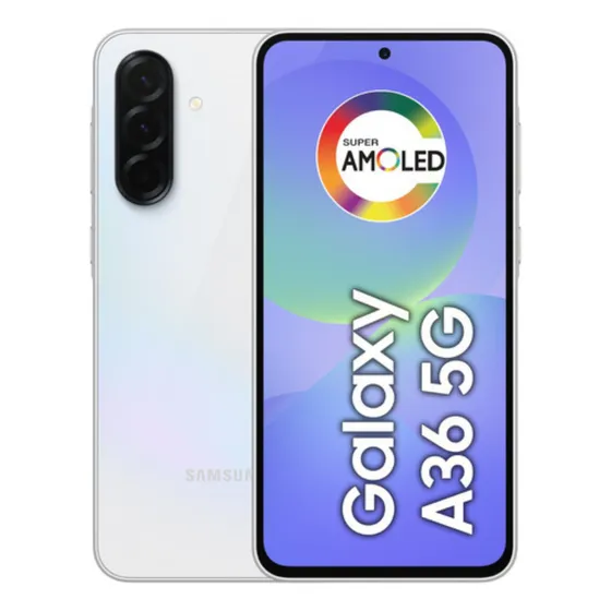 Smartphone Samsung Galaxy A36 5G 256GB 8GB Super Amoled 6.7'' Câmera Tripla 50MP Selfie 12MP 5000 mAh Ip67 NFC Dual Sim Recursos IA - Branco (Novo com caixa aberta)