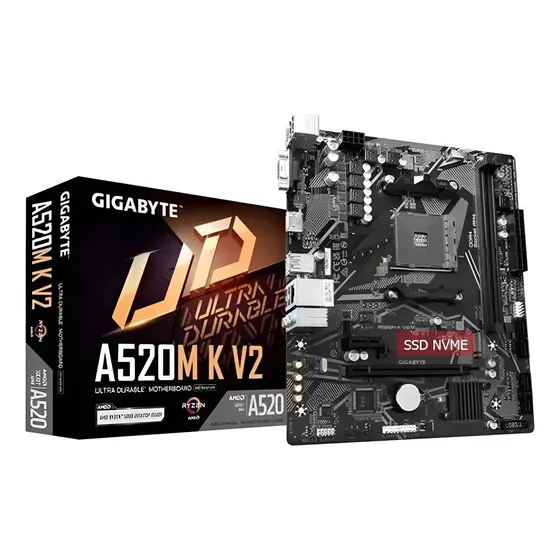 Placa Mãe Gigabyte A520m K V2 Amd Ddr4 Am4 Ryzen Hdmi Nvme