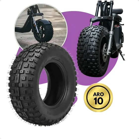Pneu Scooter Moto Eletrica Citycoco 225 40 10 Aro 10 X11 X12