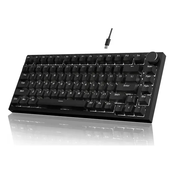 Teclado Mecânico Ajazz Ak820 75% C/ Fio Red Switch Us Layout