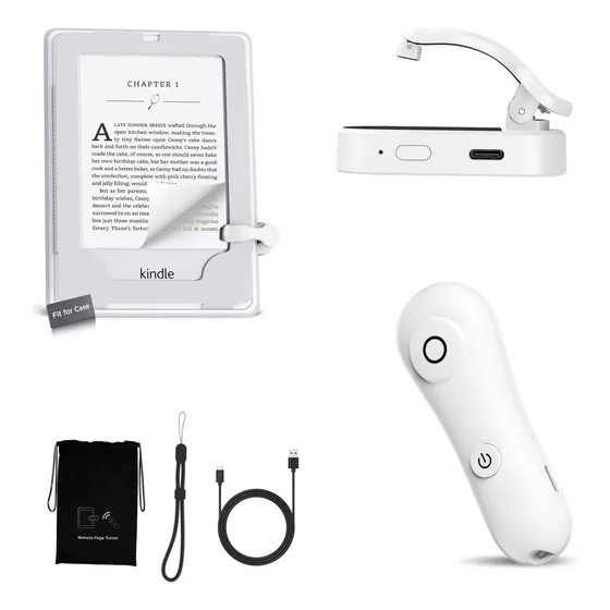 Page Turner Para Kindle Com Capa, Branca