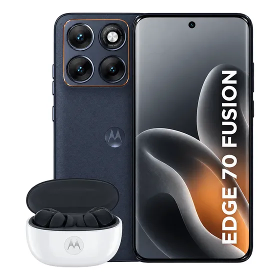 Kit Motorola: Smartphone Edge 70 Fusion 256gb Grafite + Fone Moto Buds 2 Preto
