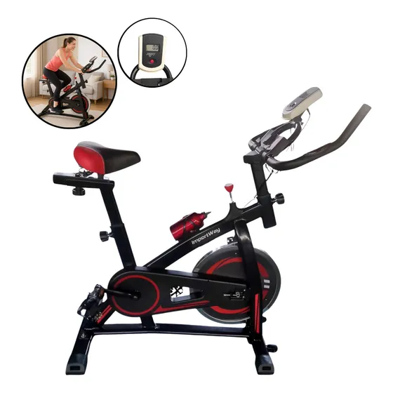 Bicicleta Ergométrica Spinning Profissional Mecânica 13 Kg Suporta 120 Kg Importway Iwbes-13 Cor Vermelha