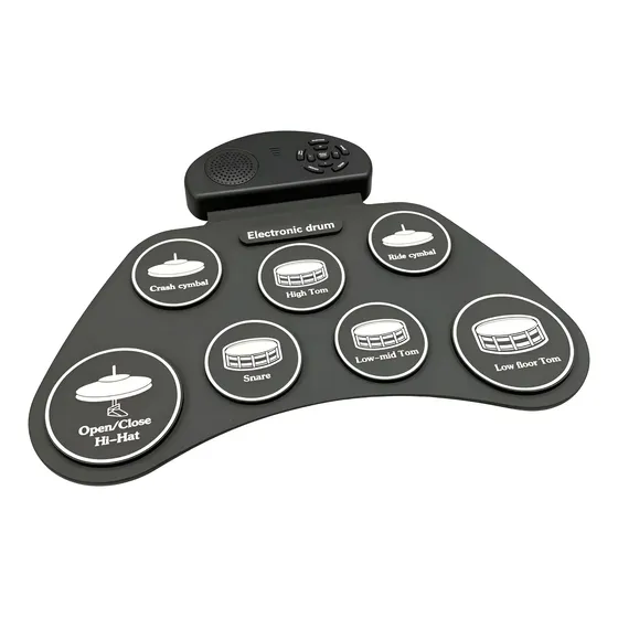 Bateria Eletrônica Portátil Para Crianças, Percussão De Sili